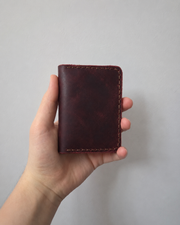 El Yapımı Hakiki Deri Kartlık CLEXART - Bordo